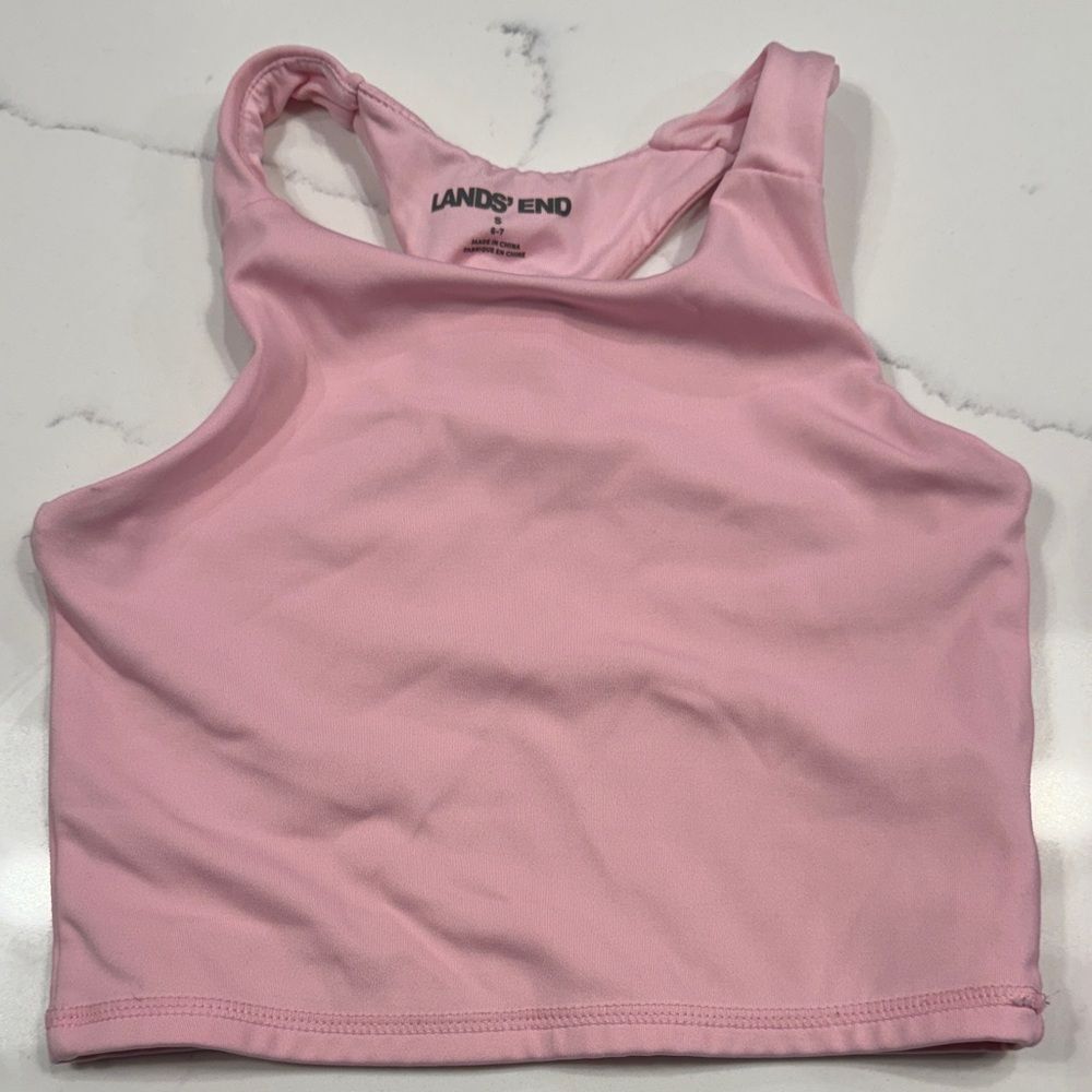 Lands' End Light Pink Crop Tank Top